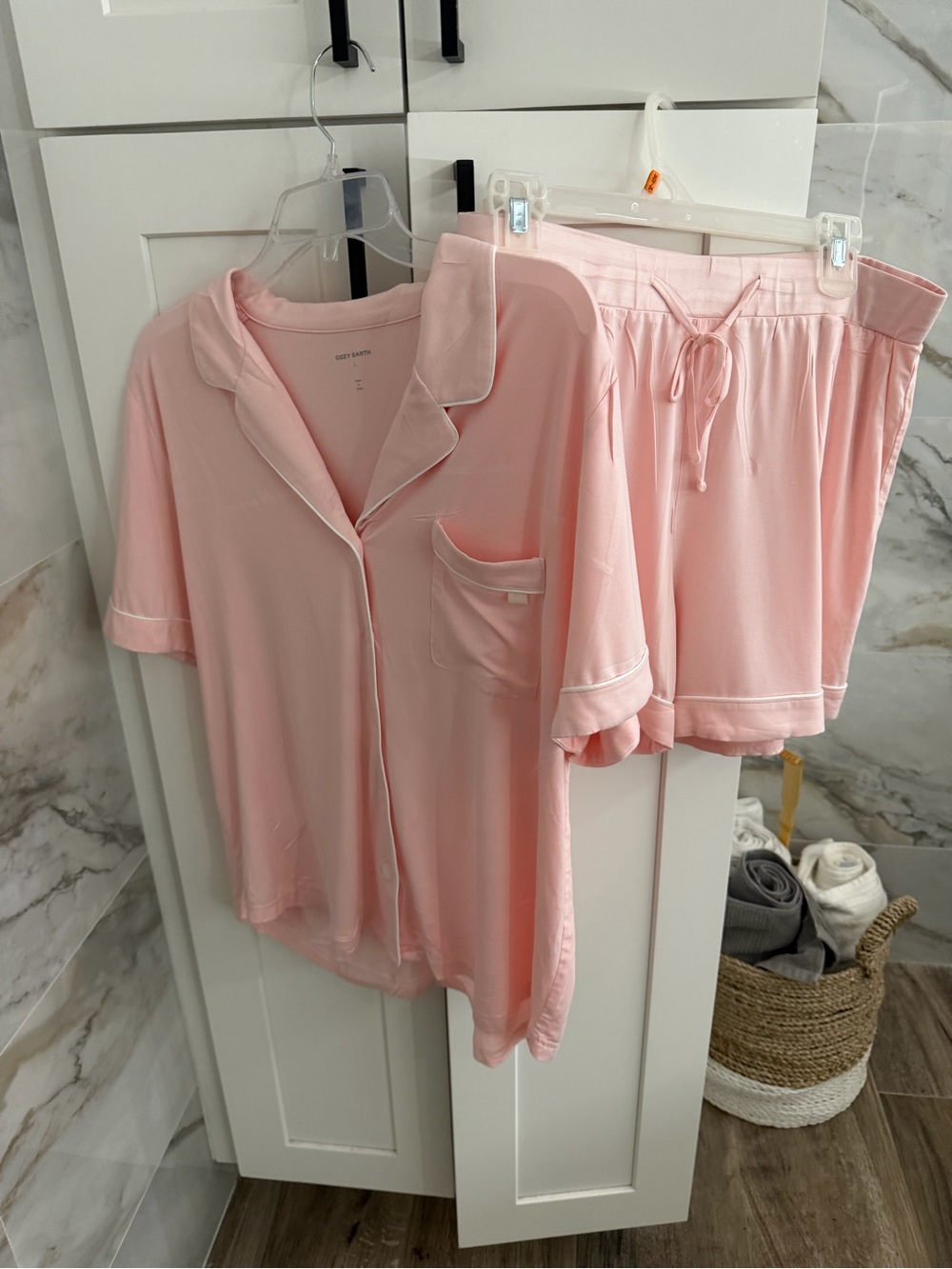 Women's Short Sleeve Pink Pajama Set with Shorts